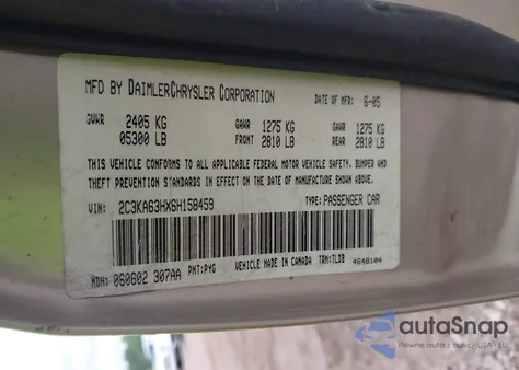 2006 Chrysler 300C из США, поврежденный, VIN 2C3KA63HX6H158459